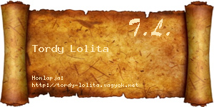 Tordy Lolita névjegykártya